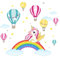 Little Deco Wandtattoo Kinderzimmer Mädchen Deko Wandsticker Einhorn Ballon Spielzimmer Aufkleber Boho Wandbilder selbstklebend für Kinder DL212-18