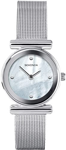 Sekonda Damen-Armbanduhr Analog Quarz Perlmutt Zifferblatt Milanaise Armband 40346