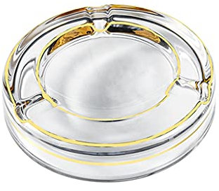 Cendrier Cendrares cristallins modernes ronds en verre transparent Matériau en verre de cendrier 4.7 '' Plateau de bureau pour la décoration de maison d'intérieur en plein air Durable