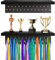 DSVENROLY Medaillenhalter Display Trophy Shelf Organizer, Stabiler Medaillenhalter Ausstellungsständer aus Holz mit 25 Stahlhaken, Medaillenhalter zur Wandmontage (2 Stück, Retro-Grau)