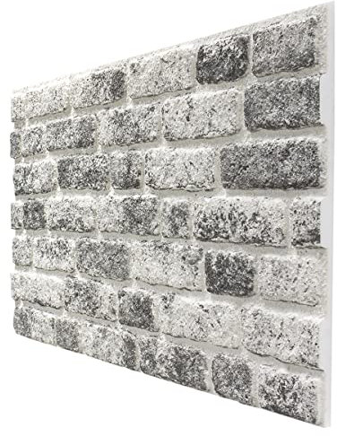 Modulo 4 Pack EPS Polystyrene Panel 120x50cm 3D Brick Effect Wall Cladding Decopano Antique White Decorative Brick Slip Panel for Kitchen, Livingroom, Accent Wall & Children's Bedroom 2,4sqm/Box, Red