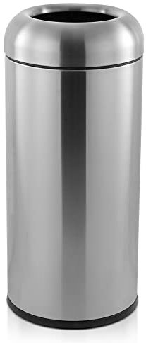 WICHEMI Trash Can Outdoor Indoor Garbage Enclosure, Commercial Trash Bin with Lid Open Top Inside Cabinet Large Garbage Can Stainless Steel Industrial Waste Container - 16 Gallons