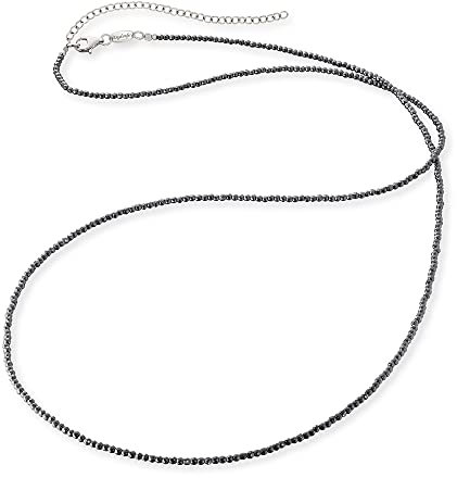 Engelsrufer Damen Anker Halskette aus Sterling Silber mit Perlen aus Hämatit - Karabinerverschluss - längenverstellbar - nickelfrei - Länge: 60-70 cm