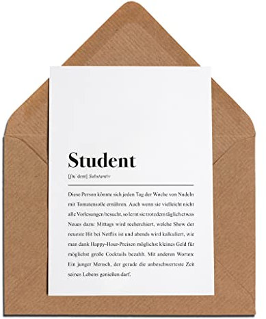 Karte zum Studienbeginn: Student Klappkarte mit Umschlag