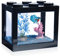 Tsxurepaw Kleines Betta-Fischtank, stapelbares Mini-Fischtank, Aquarium-Set, rechteckiges Fischglas mit Aquarium-Kies, Dekoration, Würfel-Tank für Algenbälle, Meeresaffen