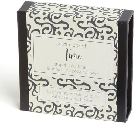 A Little Box of Time - Entspannungskerzen von Cotton & Grey 12 reine Bienenwachskerzen und Keramikhalter für Entspannung, Meditation und Achtsamkeit