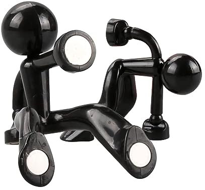 GLADFRESIT Magnetic Key Holder - Magnetic Man Key Hook Wall Key Holder Magnets Home for Any Metal Surface(Black)