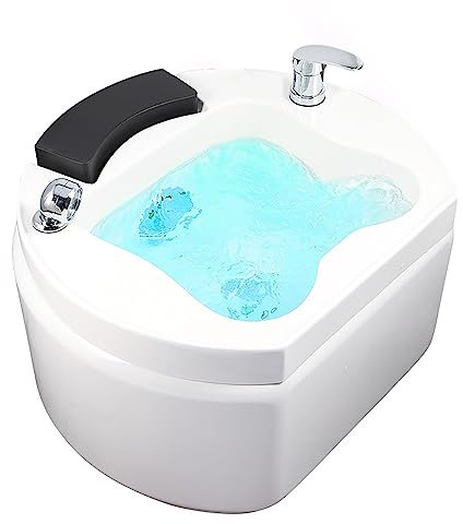 Acrylic Spa Footbath Foot Massager Salon Acrylic Pedicure Chair Bowl can Automatically Drain and Adjust Hot and Cold Water Pedicure Bowl Foot Detox Bucket Tub for Home Spa Treatment.