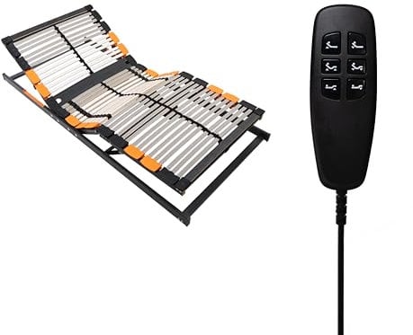 BMM Lattenrost 80x200 cm Premium XXL Motorrahmen bis 180 kg/elektrisch verstellbar/7 Zonen/für alle Matratzen/Höhe 10 cm/Lattenroste produziert in Deutschland