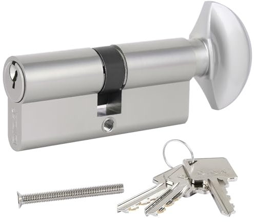 DIDA® 70mm Thumb Turn Euro Cylinder Lock 35T/35 UPVC Barrel Lock with 3 Keys Anti-Pick Anti-Bump Anti-Drill Door Barrel Lock with Key Euro Single Cylinder Lock Barrels High Security BS EN 1303:2005 N