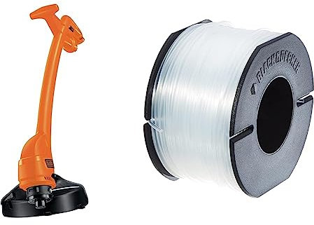 BLACK+DECKER Coupe-Bordures Filaire 350W, Coupe-Bordures Electrique 25 cm avec 2 Poignées, Déroulement du Fil par & Bobine de Rechange pour Coupe-Bordures