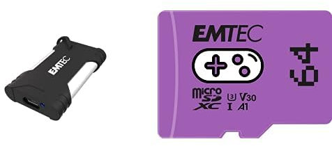 EMTEC - Pack Gaming : Disque SSD Externe X210G 2 to + Carte Mémoire microSD 64GB - Pack De 2
