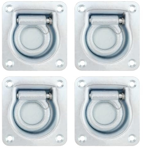 ZOENHOU 4 occhielli di fissaggio per rimorchio, occhielli di fissaggio, in acciaio zincato per ganci, camion, barca, 800 kg