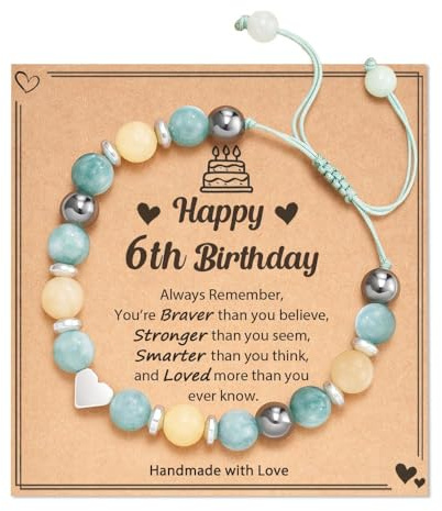 POWWA 6 Year Old Girl Birthday Gift, Birthday Gifts for 6 Year Old Little Girls Jewelry Bracelets Gift Age 6 6-8 Gift for Daughter Granddaughter Niece Girl