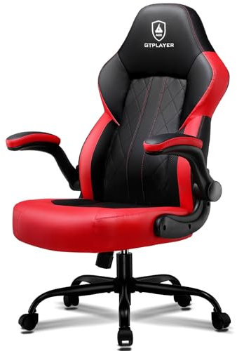 GTPLAYER Ergonomic Racing Computer Chair - Height Adjustable, 360° Swivel, Executive Office Desk Chair (Red)