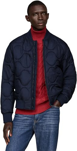 Tommy Hilfiger Herren Steppjacke Onion Quilted Bomber Übergangsjacke, Blau (Desert Sky), XL