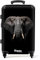 NoBoringSuitcases.com® Koffer Mittelgroß 67x43x25 cm Hartschalenkoffer Trolley Rollkoffer mit Rollen Leicht Hartschale Reisekoffer Elefant - Schwarz - Grau