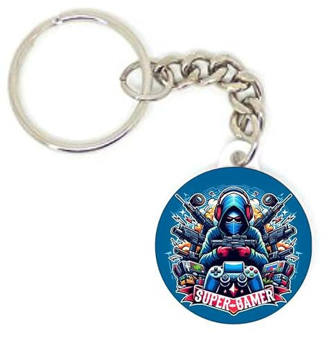 Porte clé badge SUPER GAMER geek GAMING MANETTE idée cadeau JEU VIDEO FAIT MAIN