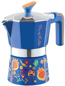 Pedrini Frida Kahlo Espressokocher für 3 Tassen, Blau