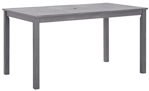 Chaduof Gartentisch, Tisch Garten, Balkontisch, Mehrzwecktisch, Buffettisch, Biertisch, Bierzelttisch, Flohmarkttisch, Grau 140x80x74 cm Massivholz Akazie
