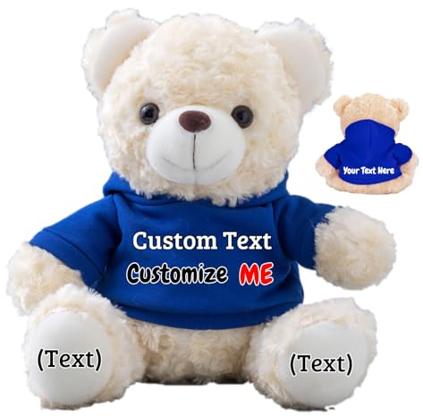 FAHOXUMR Personalisierte Geschenke Teddybär für Kinder Erwachsene, Personalisierte Bär Plüschtiere mit Text+Foto als Im Sorry Geschenke für Valentinstag Weihnachten Geburtstag (20cm-Text+Foto)