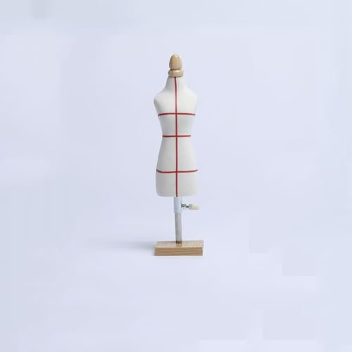 HONGDUO Puppenkleid Mini Damen Schneiderpuppe Mannequin Körper Miniatur Nähen Mannequin Kleid zum Nähen Red Patch Set 1/4 Square Bottom + red line