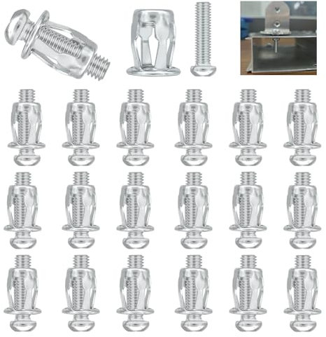 20 Piezas Tuerca de Pétalo, Tornillo de Expansión, Tacos para Pladur, Tacos de Metal para Cavidades, Tornillos Pladur, Tacos para Cavidades, Perno de Expansión para Pared Hueca, Pared Fina y Suave