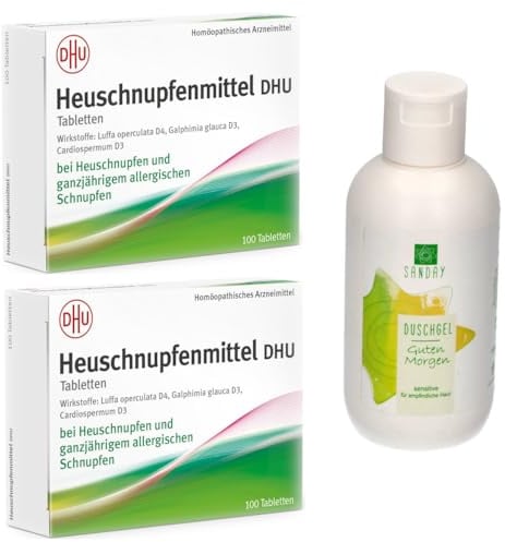 Heuschnupfenmittel DHU Doppelpack 2x 100 Tabletten inklusive SANDAY DUSCHGEL Guten Morgen 100ml