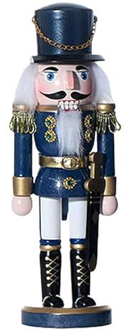 A2ZWORLD Cascanueces de Navidad de 25 cm, soldado, cascanueces, 1 unidad, arena roja y azul