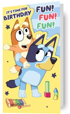 bluey, generic, birthday card