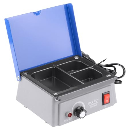 EUSTOMA Wax Heater,Wax Pot 3 Well Wax Heating Analog Dipping Pot,Lab Equipment