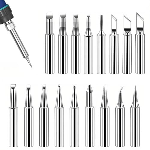 GUOYOU 17 Pcs 900M-T Series Soldering Iron Tips, Pure Copper Soldering Iron Tip Kit, Replaceable Solder Iron Tips, for Welding Equipment Accessories Electronic Repairs Radio Shack Soldering Stations