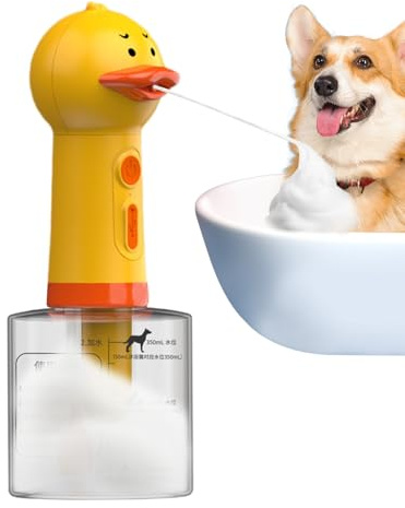 Dispensador de champú eléctrico en de Pato, pulverizador automático de baño para Perros, para Mascotas, dispensador de Espuma Recargable por USB, Fabricante de Burbujas de baño para Perros y