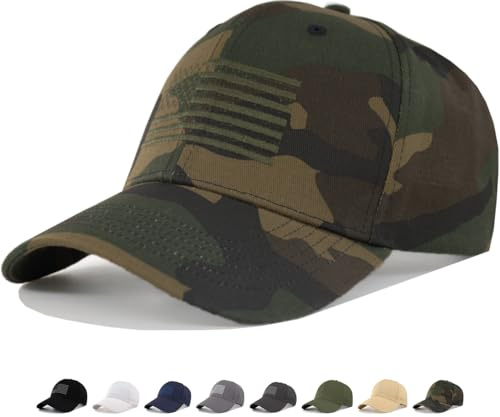 CYGTE American Flag Baseball Hat - XL, XXL, 3XL Plus/Regular Size Men’s Cotton Structured Patriotic Ball Cap