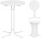 WOLTU Stehtisch klappbar, Bistrotisch mit Husse, Gartentisch wetterfest rund, Bartisch Ø 80 cm, Hochtisch 110 cm, Beistelltisch Indoor Outdoor, für Garten Party Hochzeit, Metallrohre, Weiß