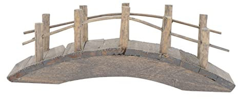 SUPVOX Japanese Mini Garden Bridge Sturdy Wooden Arch Bridge for Fairy Garden Ornaments Garden Ornamental Bridge Outdoor Miniature Garden Bridge Accessory