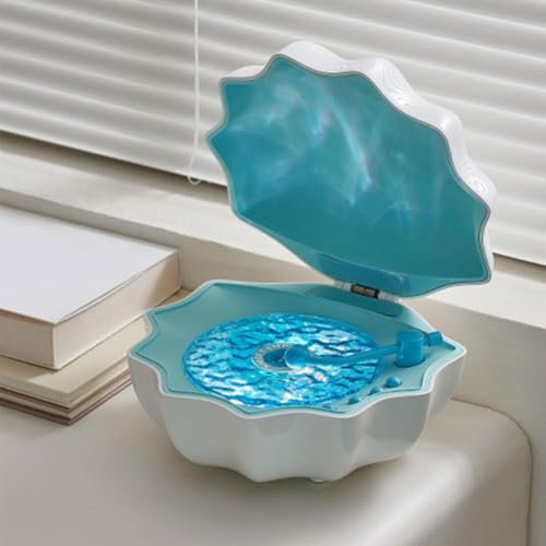 Shell Lamp with Bluetooth Speaker, 2025 New Ocean Wave Projector Shell Light, Waves Retro Bluetooth Vinyl Record Player, Night Light Projector for Bedroom, Bluetooth Desktop Speaker for Room Decor