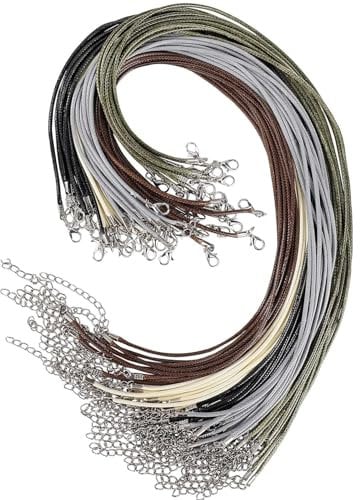 30 unidades de cadena de collar de cadena ajustable, cadena de 1,5 mm con cierre de langosta para hacer pulseras, joyas, cadenas de Navidad