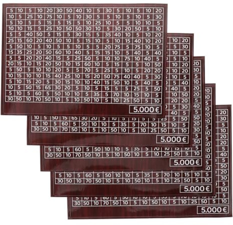 FRCOLOR Sparchallenge Aufkleber 5 Stück Sparziele Aufkleber Mit Zählfunktion Münzspar-Trackerblätter Zum Ankreuzen Für Spardose Budgetverfolgung Und Familien-Diy