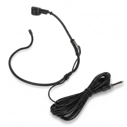 SustVita Microfono con gancio per l'orecchio suono dinamico, impedenza di 600 Ohm e cavo da 16,4 piedi, microfono con cuffia cablata con connettore da 6,35 mm per