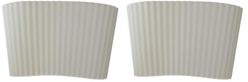 2PCS Silicone Cup Sleeves White Heat Insulation Coffee Cup Sleeves Reusable Glass Bottle Sleeve Protector