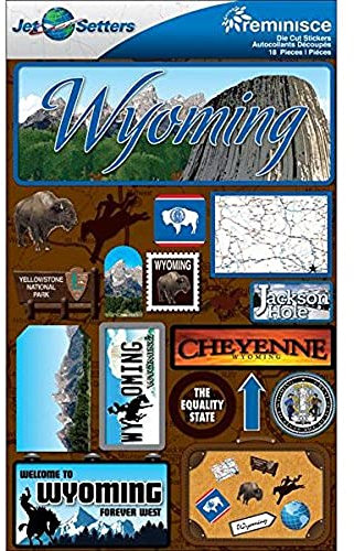 Reminisce Jet Setters Dimensional Stickers-Wyoming
