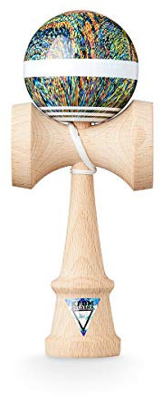 KROM Kendama NOIA 5 - aus Holz für Anfänger und Fortgeschrittene - Geschicklichkeitsspiel für draußen und drinnen - Holzspielzeug mit Schnur und Ball - Kendama Skilltoy Kugelfangspiel
