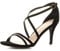 Ajvani Womens Ladies mid high Heel Strappy Crossover Wedding Sandals Shoes, Black Suede, 6 UK