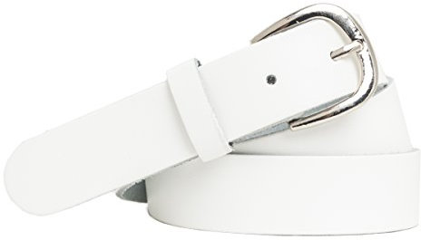 shenky Ledergürtel glatt | 3cm Breite | Gürtel mit Gürtelschnalle | Echtleder | Damen | Schnalle | Echt Leder | Damengürtel | Echtledergürtel | Bundweite 115cm | Weiß