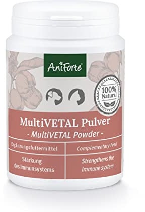 AniForte MultiVitamin MultiVETAL Powder 100g: Natural Vitamin Supplement for Dogs & Cats - Contains 13 Vitamins & 11 Minerals, Supports Natural Defenses