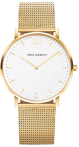 Paul Hewitt Unisex ErwachseneArmbanduhr Analog Quarz Edelstahl PH-SA-G-Sm-W-4S