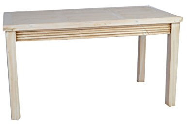 MiaMöbel Esstisch Mexico Möbel 140x80 cm Landhausstil Massivholz Pinie Weiß