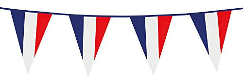 PARTY DISCOUNT Wimpelkette Frankreich, 10 m, 30x20 cm
