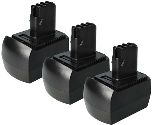 vhbw 3X Akku kompatibel mit Metabo BZ 12 SP, SSP 12, BSZ 12 Impuls, BSZ 12 Premium, BS 12 SP, BSZ 12 Werkzeug (1500 mAh, NiMH, 12 V)